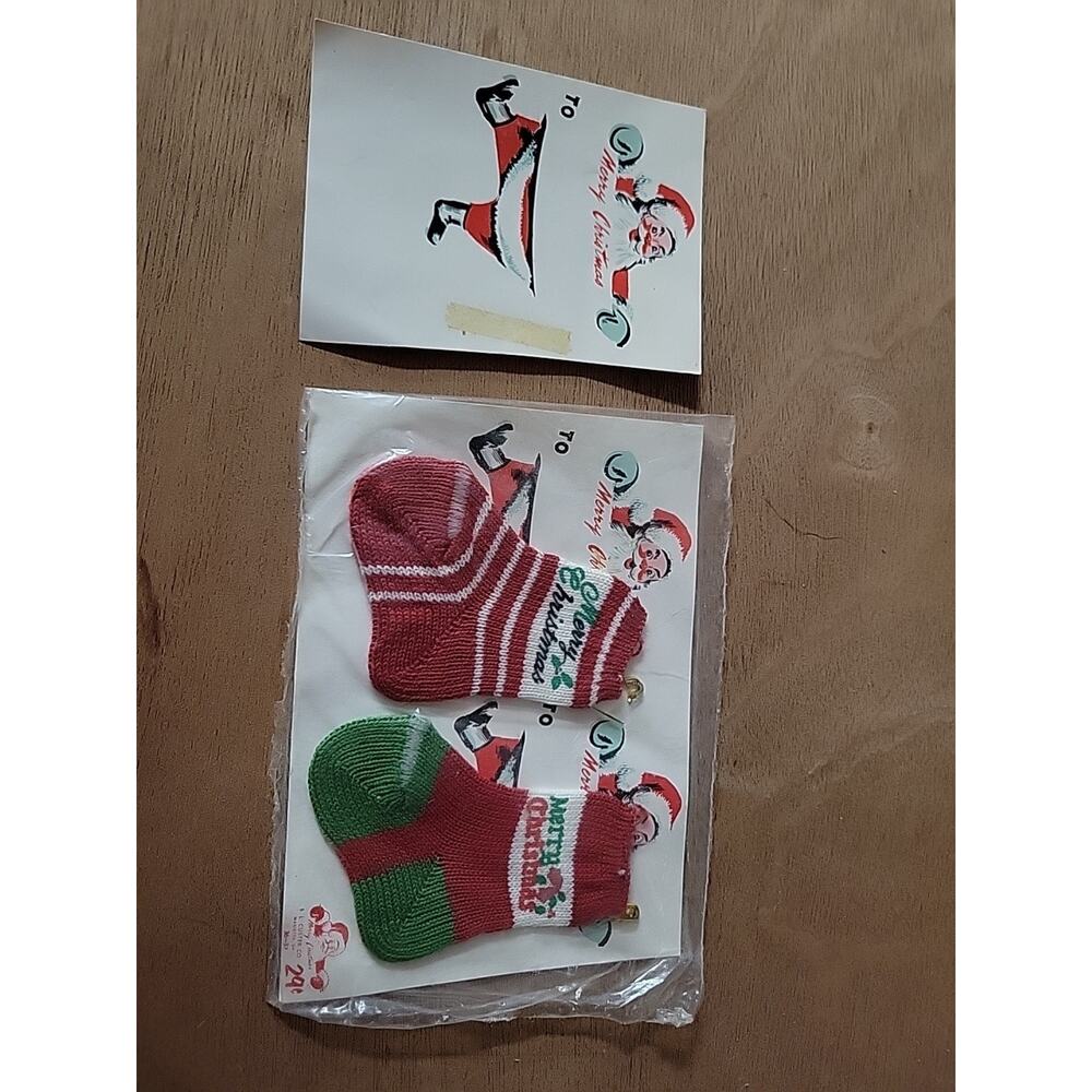 MCM Mini Knitted Stocking Set Of 2 New Nos Rare